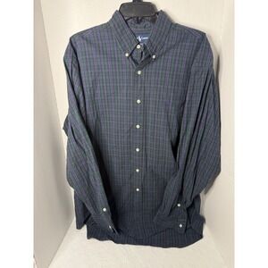 Ralph Lauren Blake Mens Plaid Button Down Shirt Long Sleeve Purple Green XL